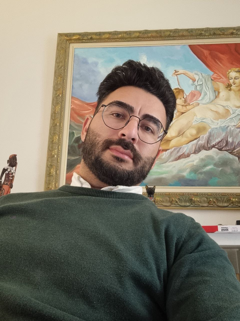 Alex looking focused and determined.